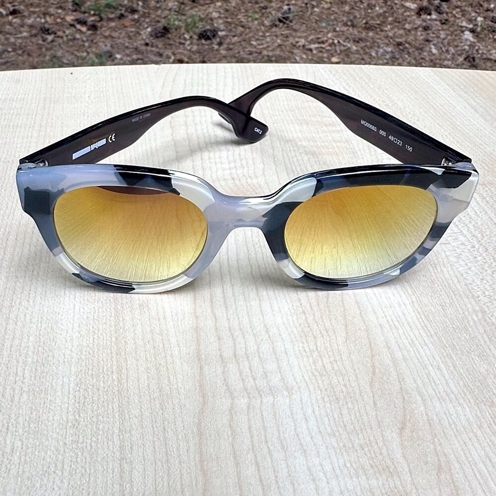 ALEXANDER MCQUEEN Sunglasses BRAND NEW with case, round frames & mirrored lenses